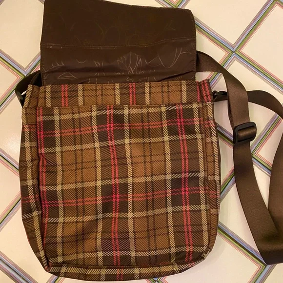 Merrell Womens Plaid Lightweight Pockets Strap Wool Shoulder Crossbody Bag NWOT - Picture 4 of 4